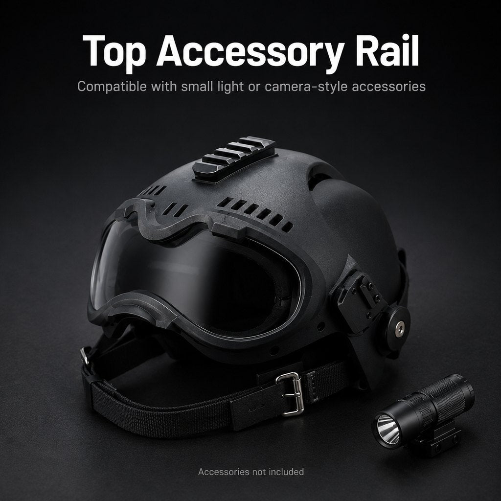 Ortekor K9 Tactical-Style Dog Helmet with Goggles for Hiking & Outdoor Training - Helps Shield Eyes from Wind, Dust & Trail Debris