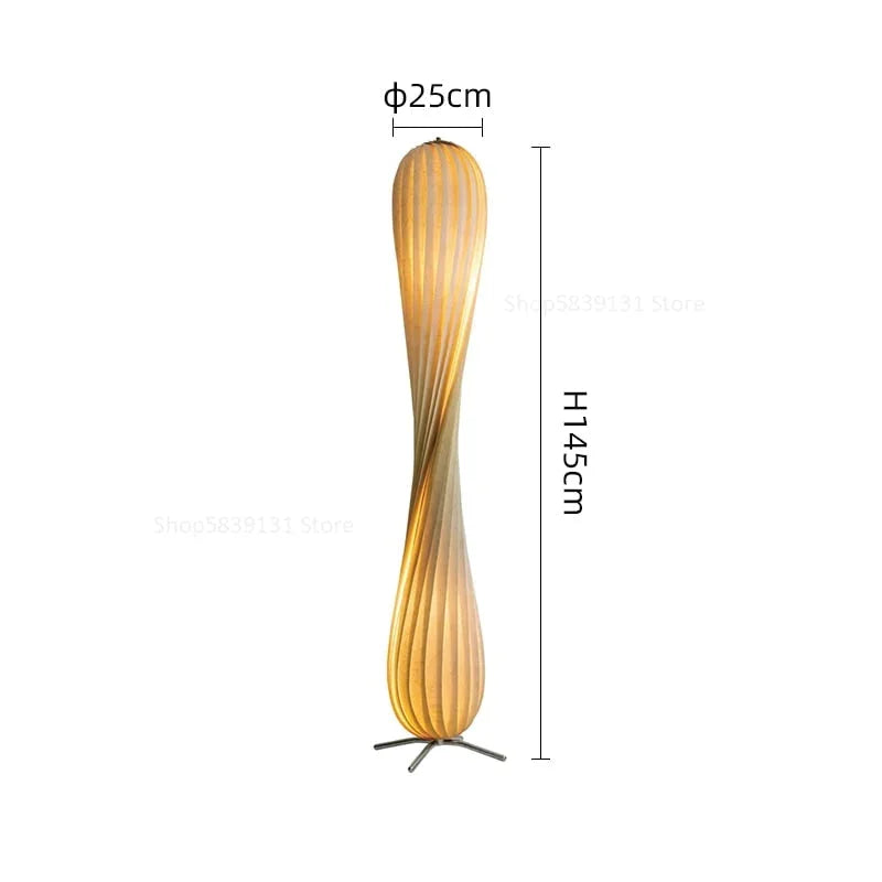 Twisted Wood Standing Lamp Natural Birch 47 in Sculptural LED Light for Bedroom Living Room Modern Minimalist Ambient Lighting