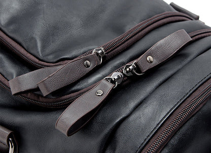 Faux Leather Weekend Duffel Bag with Shoulder Strap for Travel & Gym
