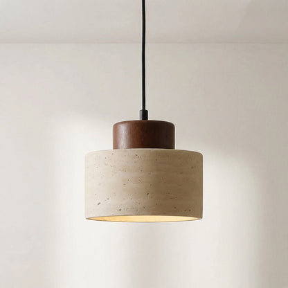 Travertine Stone Pendant Light – Adjustable Wabi-Sabi Ceiling Fixture for Kitchen Island, Dining Room & Living Room – Warm LED Lighting
