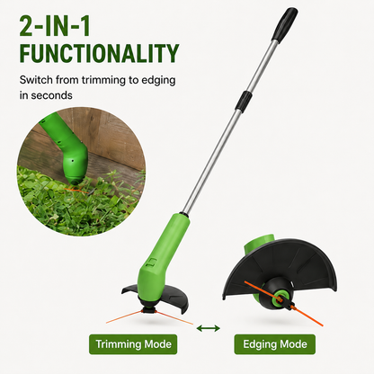 Battery-Powered Handheld Lawn Edger Compact Garden Tool for Trimming Grass Edges Pathways Borders Adjustable Lightweight Yard Maintenance
