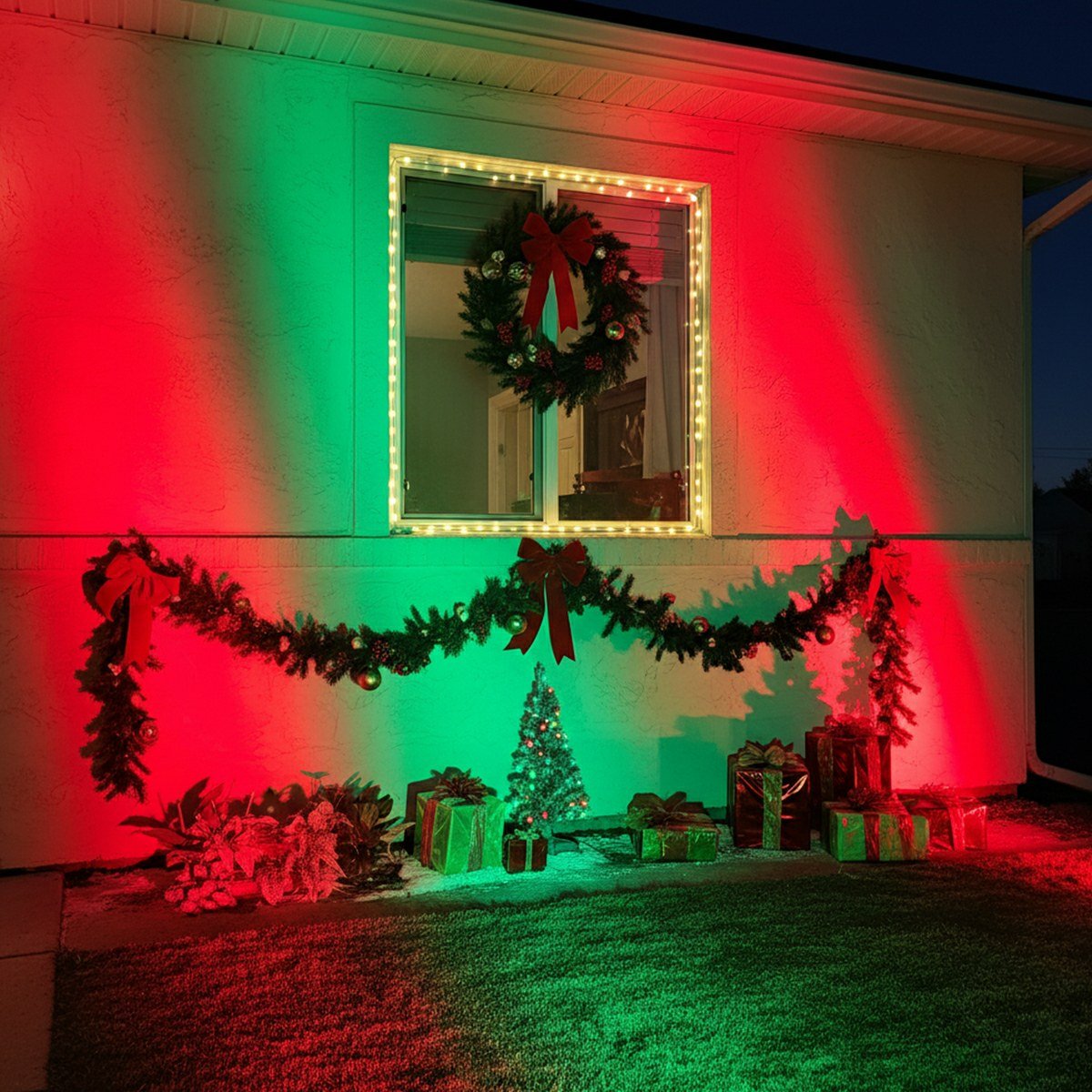 50W Color-Changing LED Floodlight for Yards, Patios & Facades – Remote-Controlled RGB Landscape Spotlight with Weather Protection