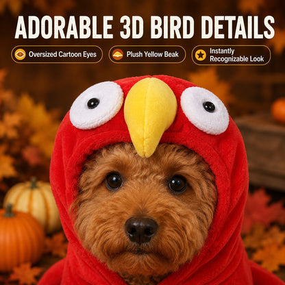 Ortekor Halloween Turkey Costume for Dogs & Cats - One-Piece Hooded Pet Outfit for Parties & Photos