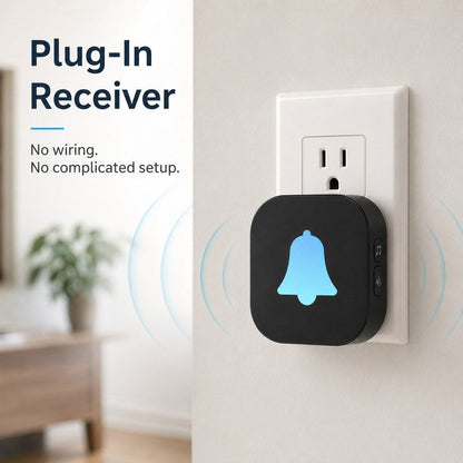 Ortekor Wireless Dog Doorbell for Potty Training - Self-Powered Paw Button & Plug-In Chime to Help Dogs Ask to Go Outside