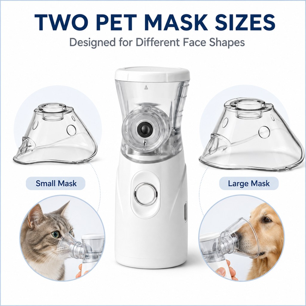 Ortekor Portable Pet Mist Care Kit for Dogs & Cats - Rechargeable Handheld Device with Two Masks