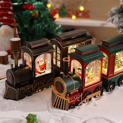 CLAUSGLOBE – Santa Train Snow Globe Lamp for Magical Holiday Ambience