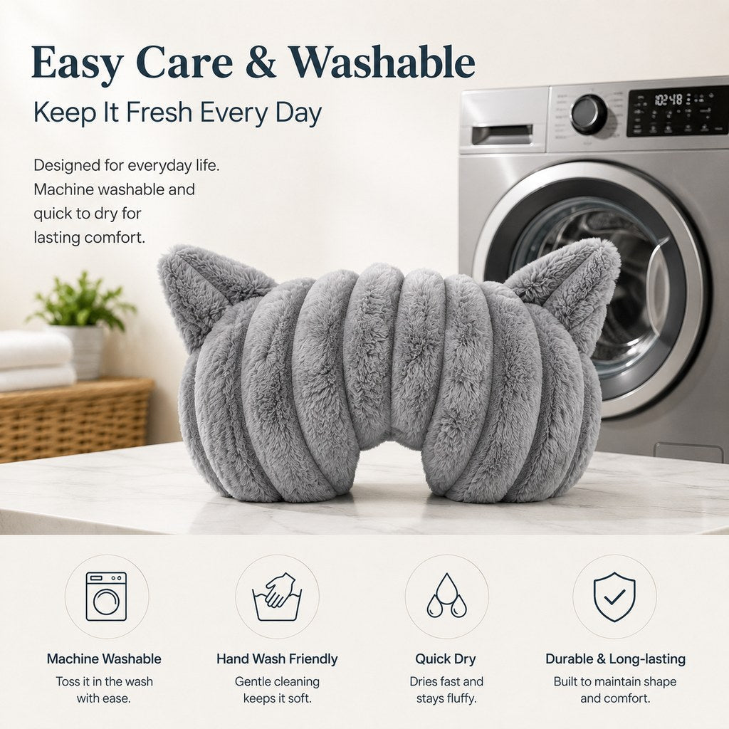 Ortekor Cozy U-Shaped Pet Neck Pillow for Cats & Small Dogs – Soft Plush Sleeping Support Cushion for Comfortable Naps at Home & Travel