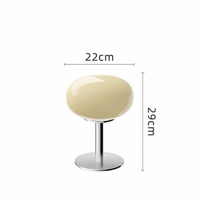 Sculptural Chrome and Frosted Glass Nightstand Lamp with Soft Glow LED for Bedroom, Desk, Living Room Accent Lighting