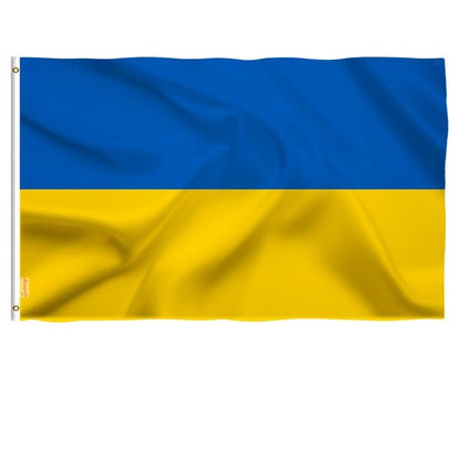 Blue & Yellow National Banner with Brass Grommets – Durable Polyester Hanging Flag for Indoor & Outdoor Display, 24×35 in to 59×94 in