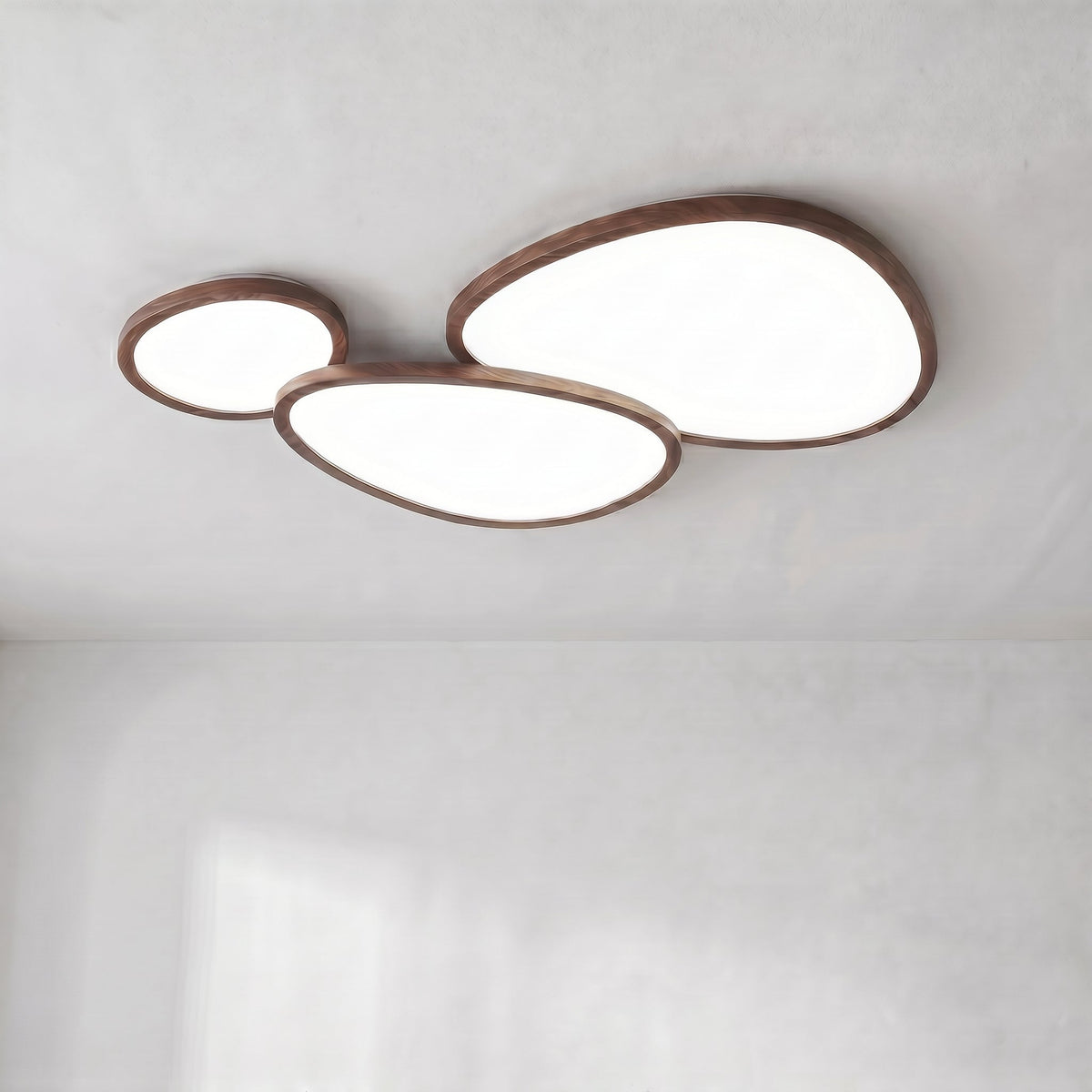 Slim-Profile Wood Ceiling Light – Modern Nordic LED Flush Mount for Living Room, Hall & Office – 3000K Warm White