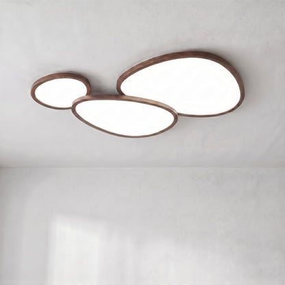 Slim-Profile Wood Ceiling Light – Modern Nordic LED Flush Mount for Living Room, Hall & Office – 3000K Warm White