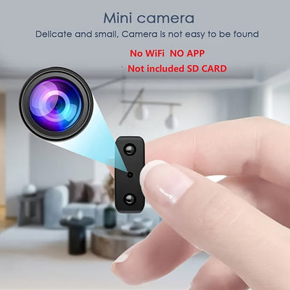 Pocket-Sized Security Camera 1080p HD with Infrared Night Vision & Motion Alerts for Home Monitoring