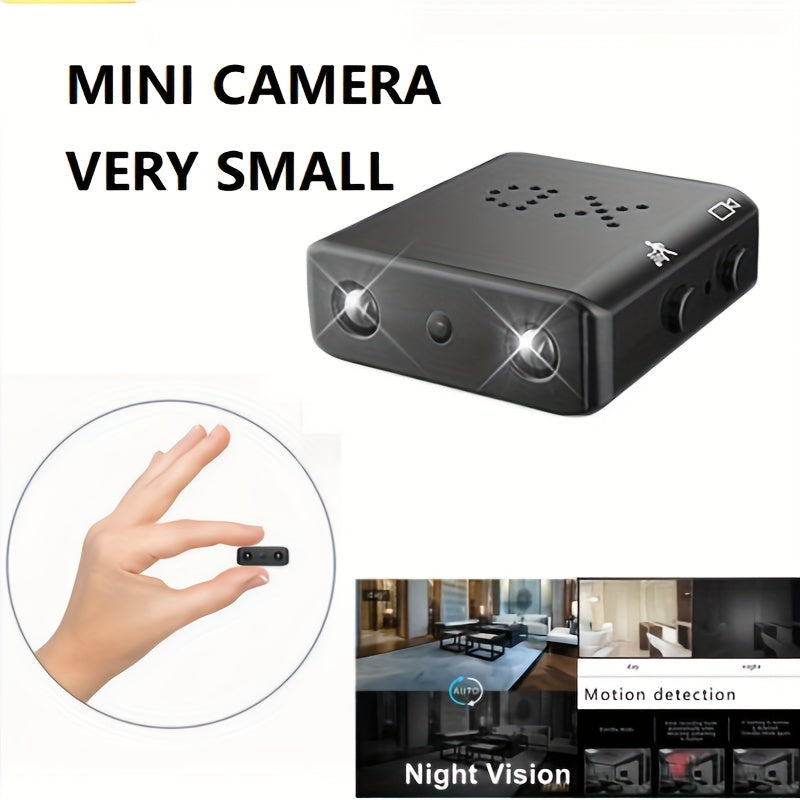 Pocket-Sized Security Camera 1080p HD with Infrared Night Vision & Motion Alerts for Home Monitoring