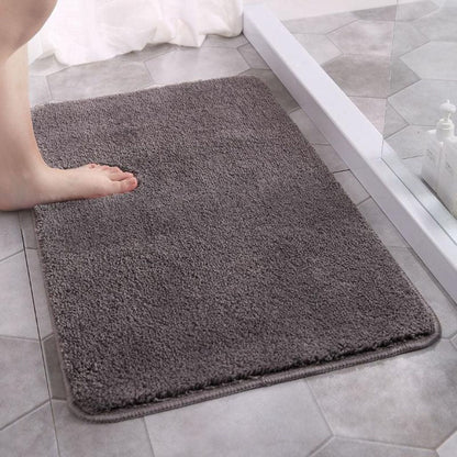 Plush Microfiber Bathroom Mat Non-Slip Fast-Dry Water Absorbent Rug for Shower Tub Kids Pets 8 Colors 5 Sizes Machine Washable