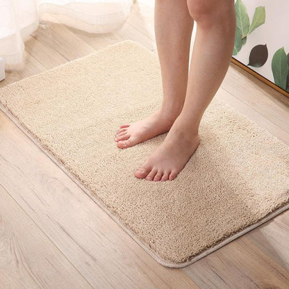 Plush Microfiber Bathroom Mat Non-Slip Fast-Dry Water Absorbent Rug for Shower Tub Kids Pets 8 Colors 5 Sizes Machine Washable
