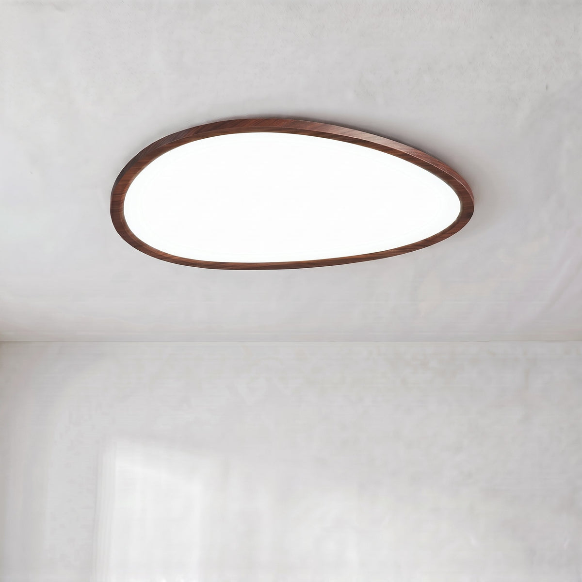 Slim-Profile Wood Ceiling Light – Modern Nordic LED Flush Mount for Living Room, Hall & Office – 3000K Warm White