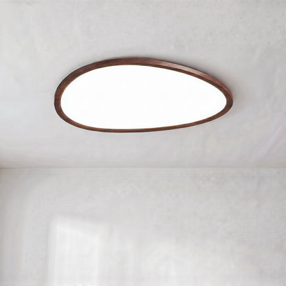 Slim-Profile Wood Ceiling Light – Modern Nordic LED Flush Mount for Living Room, Hall & Office – 3000K Warm White