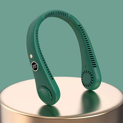 Hands-Free Wearable Personal Neck Fan with 5 Speeds and Dual Bladeless Air Vents for Outdoor Sports Hiking Gym Running Travel Summer Heat