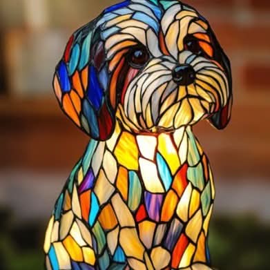 Dog Breed LED Night Light Sculpted Resin Desk Lamp with USB Power for Bedroom, Living Room & Nursery Decor | Accent Lighting for Pet Lovers