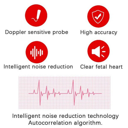 Handheld Fetal Heart Rate Monitor for Home Pregnancy Monitoring with LCD Display & Audio Speaker