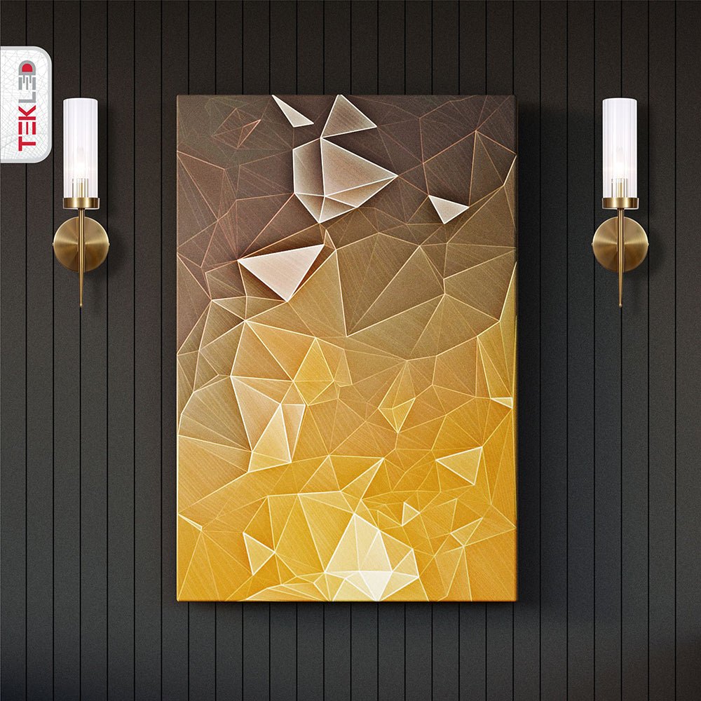 Textured Glass Wall Sconce with Steel Frame - Dimmable E27 Socket - 16 inch Height - Modern Art Deco Fixture for Hallways Bedrooms Living Sp