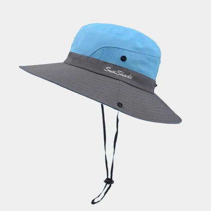 Wide Brim Sun Hat for Women with UPF 50+ Protection & Breathable Mesh Panels for Hiking Beach Gardening Outdoor Activities