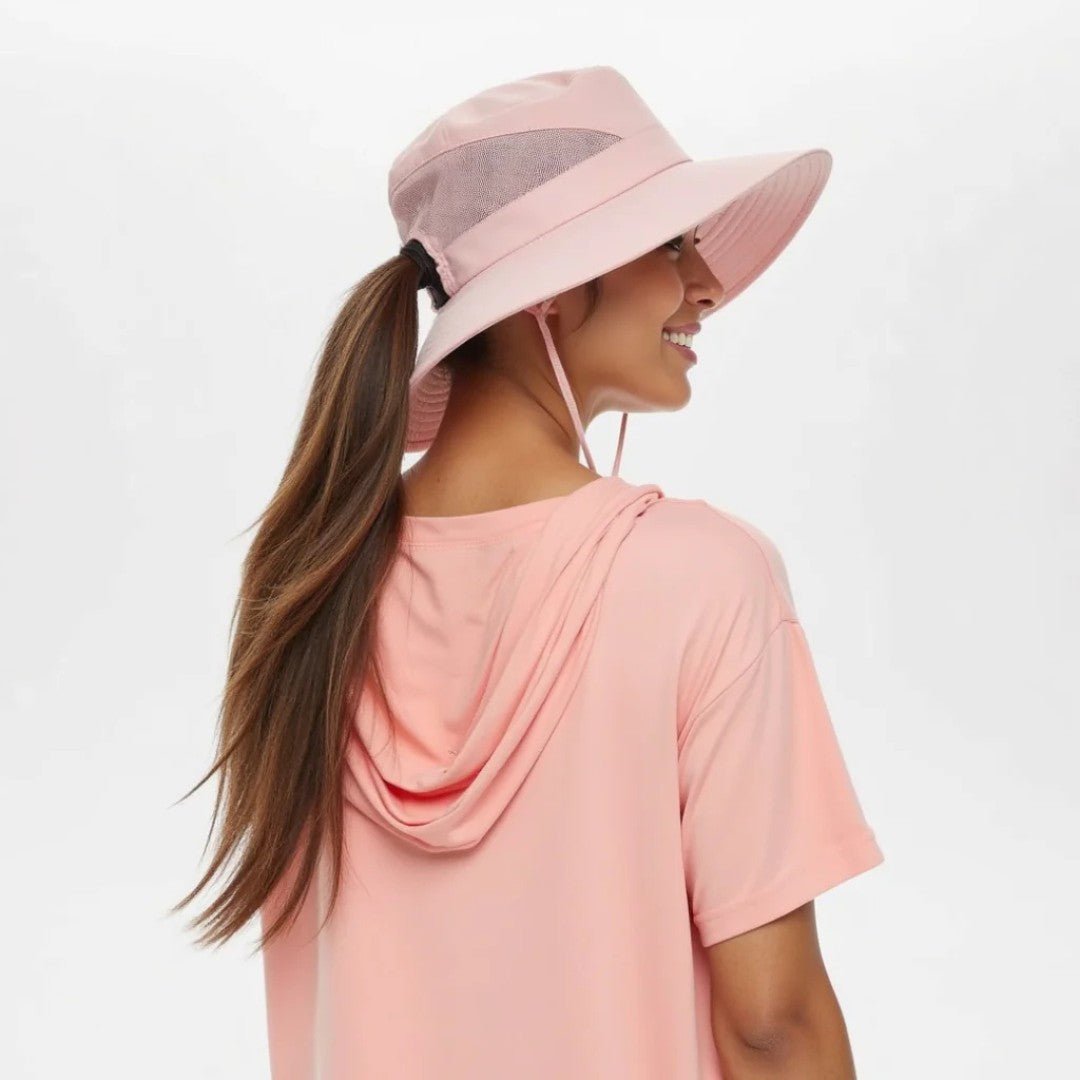 Wide Brim Sun Hat for Women with UPF 50+ Protection & Breathable Mesh Panels for Hiking Beach Gardening Outdoor Activities