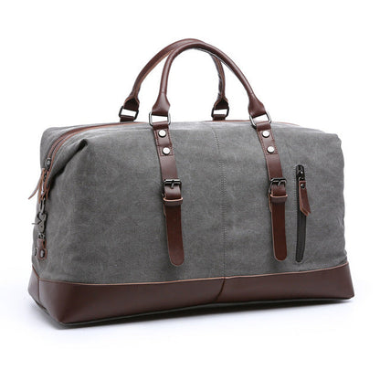 Weekend Travel Duffel Bag – Canvas & Leather Overnight Carryall for Gym, Business Trips & Short Getaways – Sturdy Weekender Holdall
