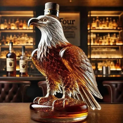 Eagle Shaped Whiskey Decanter – Crystal Clear Borosilicate Glass for Spirits & Liquor Display