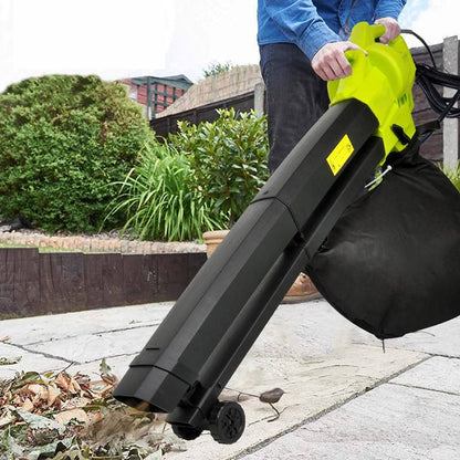 Electric Leaf Blower Vacuum Mulcher 3-in-1 with 35L Bag & 10:1 Shredder for Lawns Driveways Patios | Lightweight Corded Garden Tool
