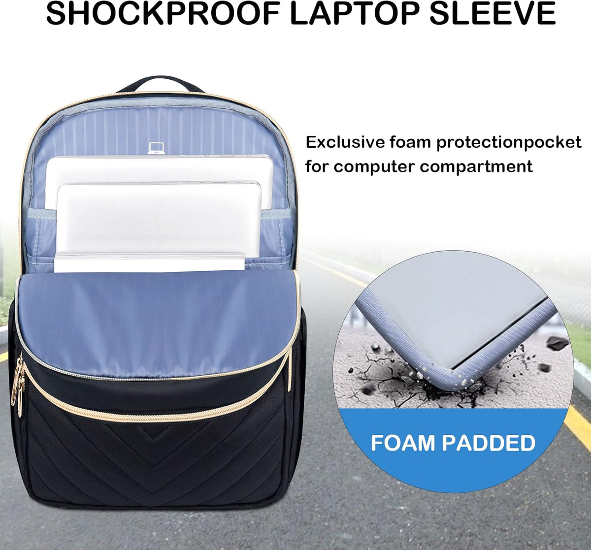 Water-Resistant Laptop Backpack with USB Charging Port for Women – Fits 15.6 Inch Laptops, Commuter & Travel Bag with Padded Compartments