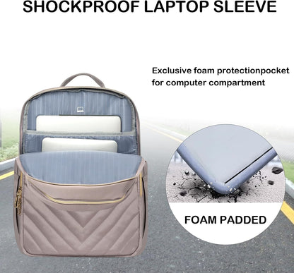 Water-Resistant Laptop Backpack with USB Charging Port for Women – Fits 15.6 Inch Laptops, Commuter & Travel Bag with Padded Compartments