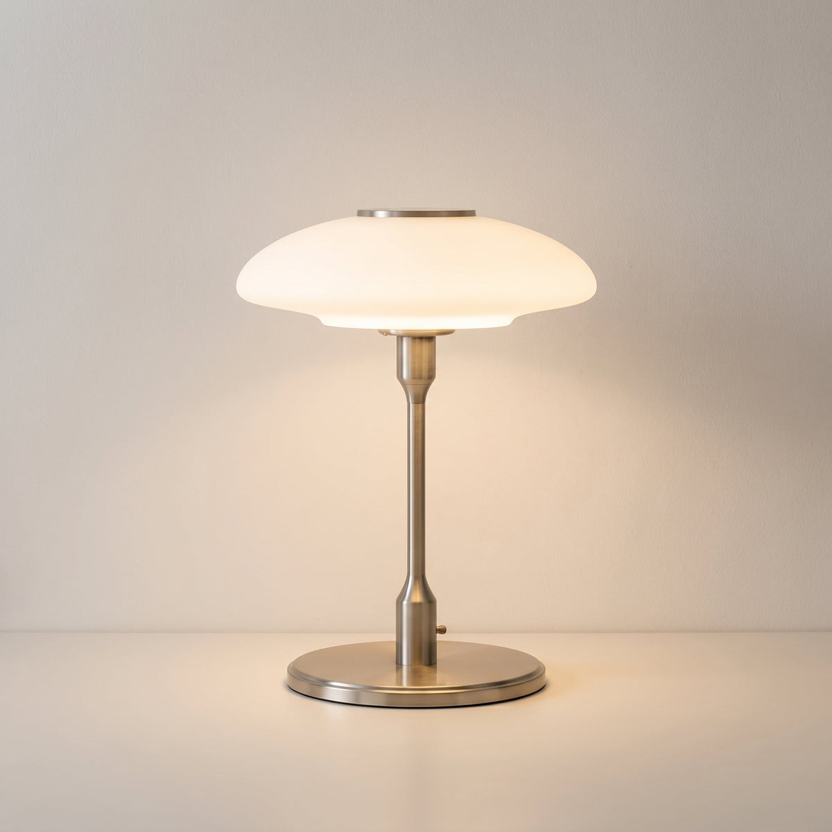 Modern Sculptural Table Lamp with Minimalist Metal & Glass Design for Nightstand, Desk & Side Table | Contemporary Nordic-Inspired Accent