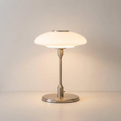 Modern Sculptural Table Lamp with Minimalist Metal & Glass Design for Nightstand, Desk & Side Table | Contemporary Nordic-Inspired Accent