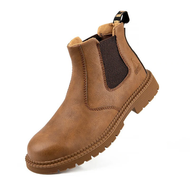 Steel Toe Work Boots for Men - Slip Resistant Industrial Safety Shoes with Waterproof Upper