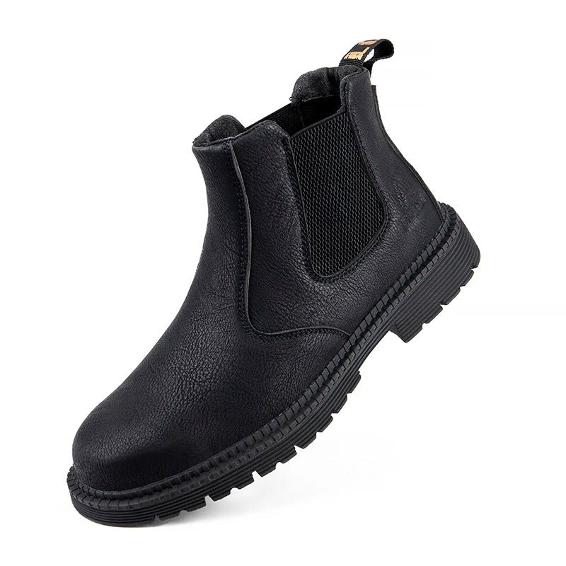 Steel Toe Work Boots for Men - Slip Resistant Industrial Safety Shoes with Waterproof Upper