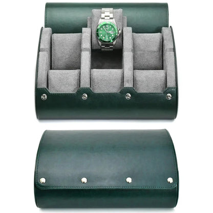 Leather Watch Storage Case for 3-6 Watches – Premium Organizer Box with Velvet Interior for Travel & Home Display
