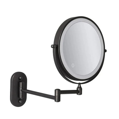 Lighted Makeup Mirror Wall Mount with Extendable Arm 8 in Chrome Magnifying Vanity Mirror for Bathroom Grooming Skincare Eyebrow Shaping Tou
