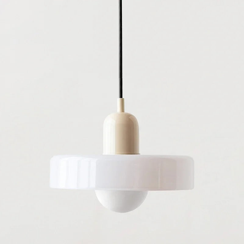 Two-Tone Glass Drop Ceiling Light Fixture for Kitchen Island Dining Room Modern Hanging Lamp