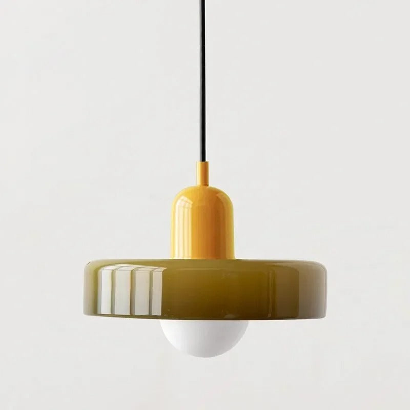 Two-Tone Glass Drop Ceiling Light Fixture for Kitchen Island Dining Room Modern Hanging Lamp