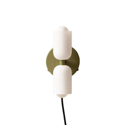 Hand-Blown Glass Wall Light Fixture Multi-Color Shade Metal Base Hardwired or Plug-In for Living Room Bedroom Hallway Modern Contemporary Ac