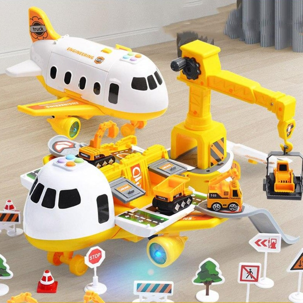 Interactive Cargo Plane Toy Set with Vehicles & Accessories for Kids Ages 3-6 | STEM Building Play for Toddlers & Preschool Boys Girls