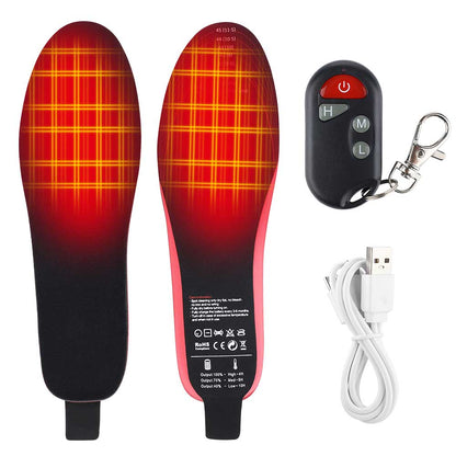 Rechargeable Heated Insoles with 3 Temperature Settings for Winter | Battery-Powered Foot Warmers for Men & Women | USB-Charged Heat