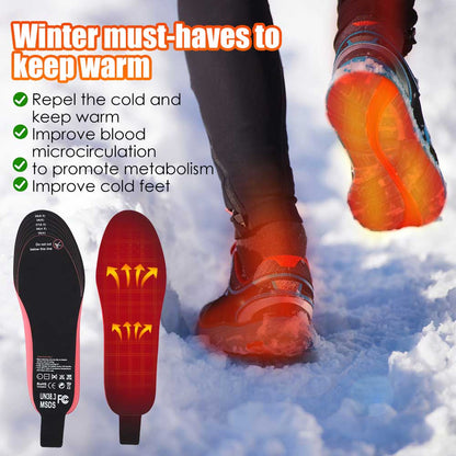 Rechargeable Heated Insoles with 3 Temperature Settings for Winter | Battery-Powered Foot Warmers for Men & Women | USB-Charged Heat