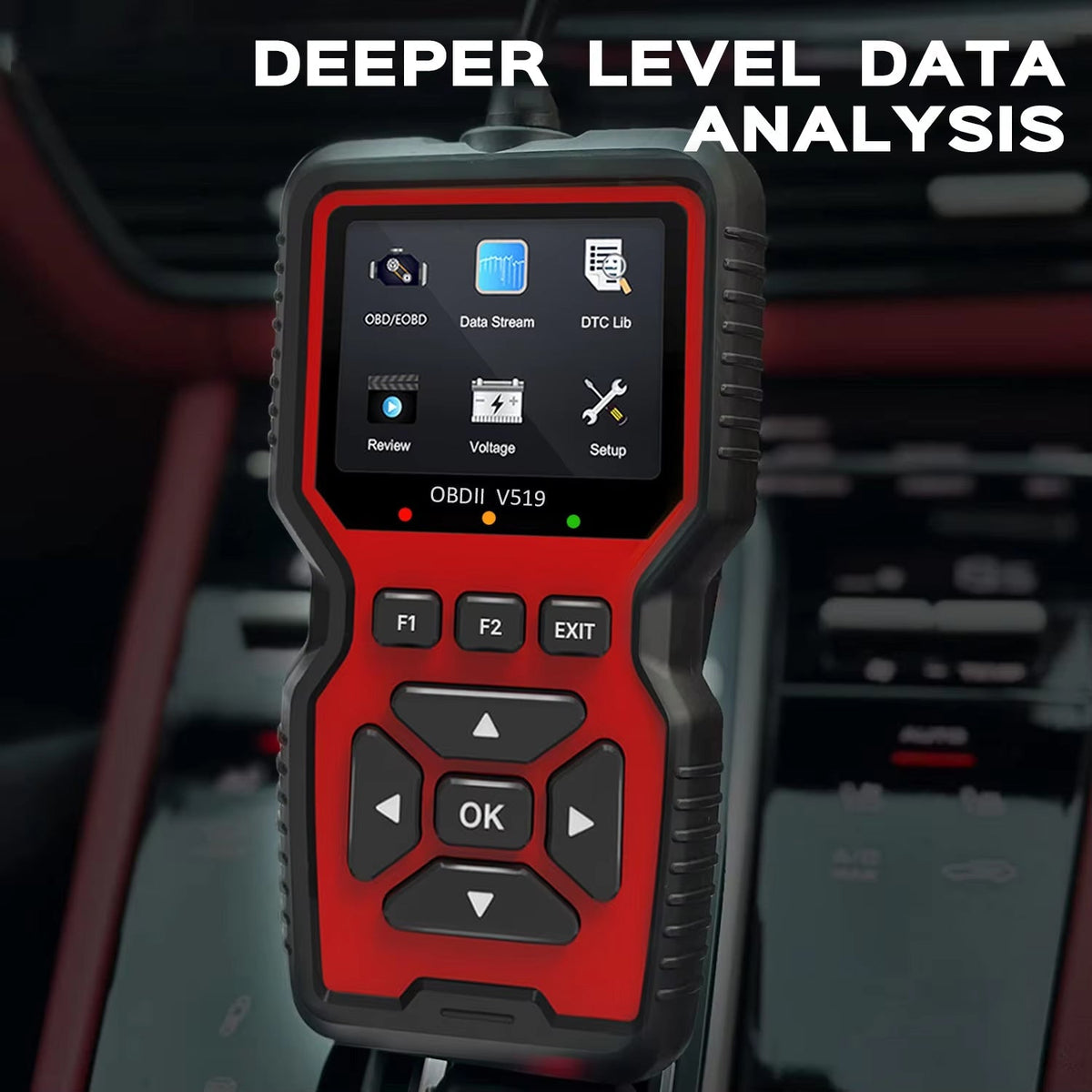 OBD2 Car Diagnostic Scanner with 2.8-Inch Color Display & 35,000+ Trouble Codes for Engine Checks, Live Data & Emissions Testing