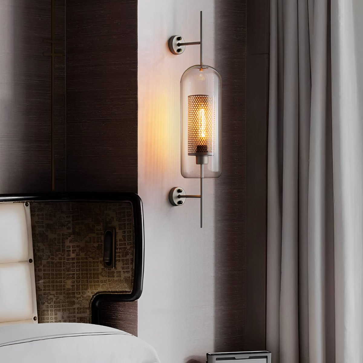 Iron & Glass Sphere Sconce 10 in Black Fixture Warm 3000K E27 Socket Bedroom Hallway Reading Nook Ambient Lighting for Modern Industrial Far