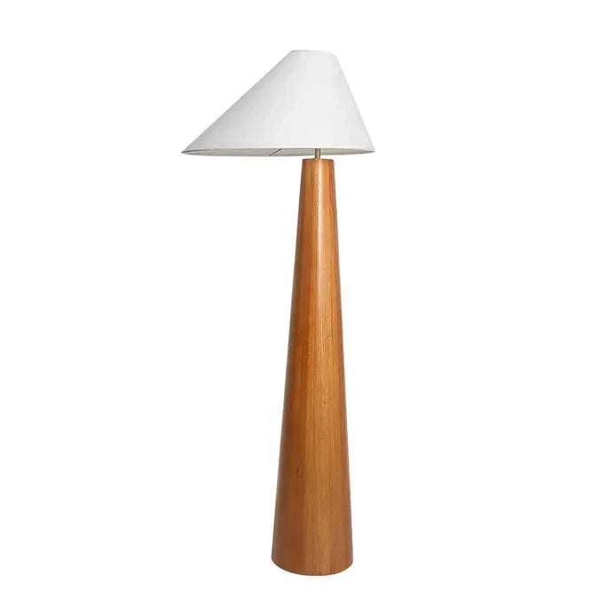 Wooden Standing Lamp 59 inches Tall Soft Warm Glow for Bedroom Living Room Entryway Modern Japandi Style Natural Wood Finish Ambient Downlig