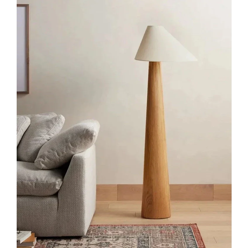 Wooden Standing Lamp 59 inches Tall Soft Warm Glow for Bedroom Living Room Entryway Modern Japandi Style Natural Wood Finish Ambient Downlig