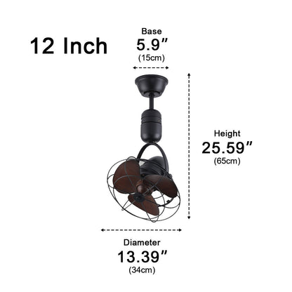 Remote-Controlled Oscillating Fan 14 in Silver Metal Cage Dual-Mount Adjustable Tilt 6-Speed Wall Ceiling Circulator for Bedroom Office Dini