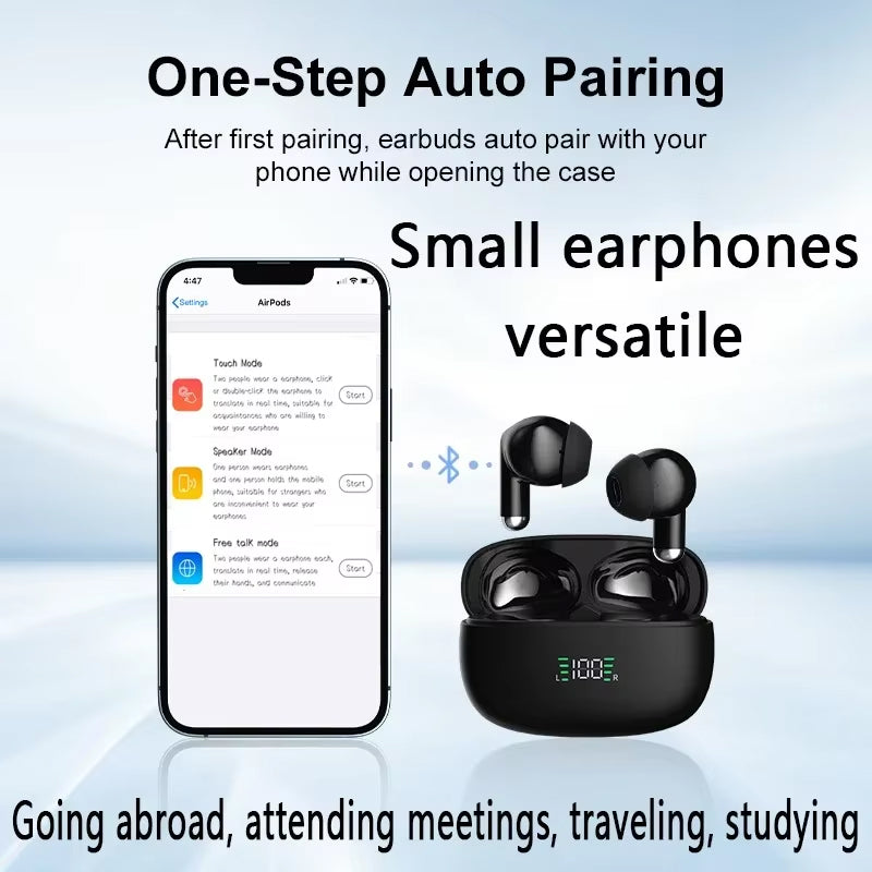 Real-Time Translation Earbuds with 144 Language Support & Bluetooth 5.3 for Travel, Business & Everyday Conversations